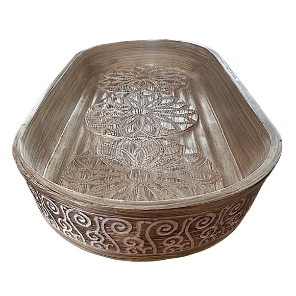 BINO Ceramic Decorative Tray 12”x 5.5” Vanity Floral Design - Picture 3 of 5